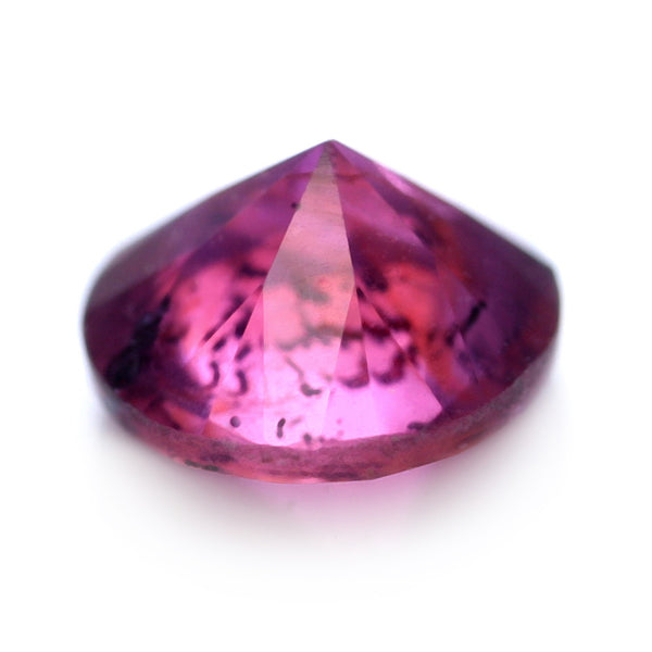 Oval-Cut Natural Ruby & Diamond Ring 1/10 ct tw 10K White