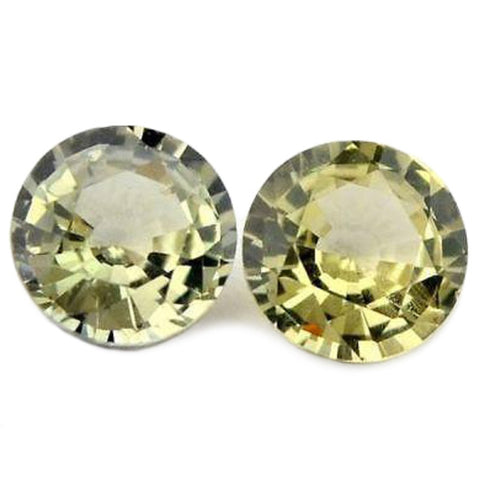 0.60ct Certified Natural Beige Sapphire Matching Pair