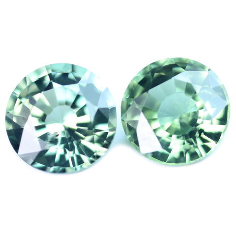 0.94ct Certified Natural Green Sapphire Pair
