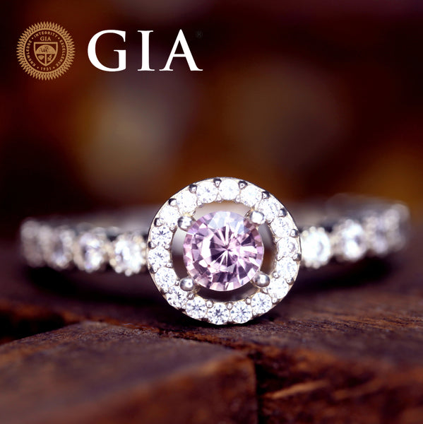 Certified 0.46 TCW Natural Pink Sapphire Ring