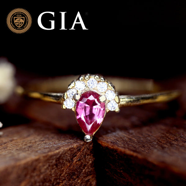 Certified 0.23 TCW Natural Pink Sapphire Ring