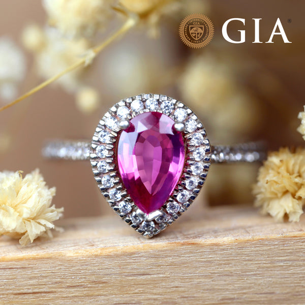 Certified 1.40 TCW Natural Pink Sapphire Ring