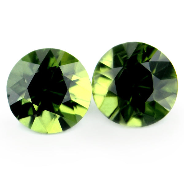 0.90ct Certified Natural Green Sapphire Matching Pair