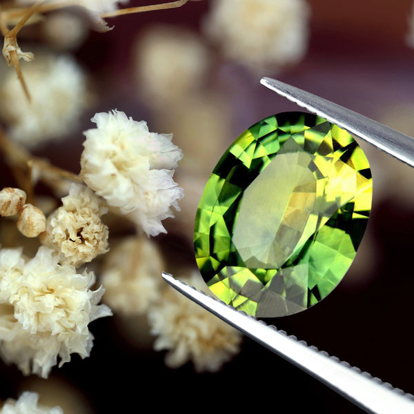 0.77ct Certified Natural Green Sapphire