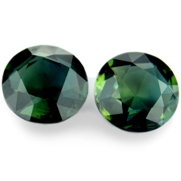 0.89ct Certified Natural Teal Sapphire Matching Pair