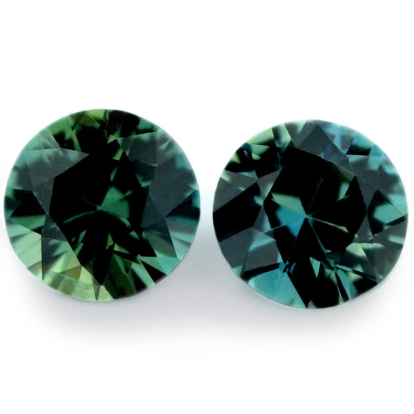 0.83ct Certified Natural Teal Sapphire Matching Pair