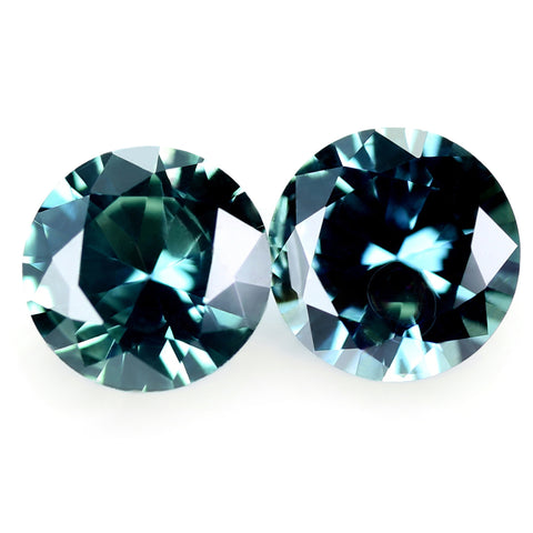 0.83ct Certified Natural Teal Sapphire Matching Pair