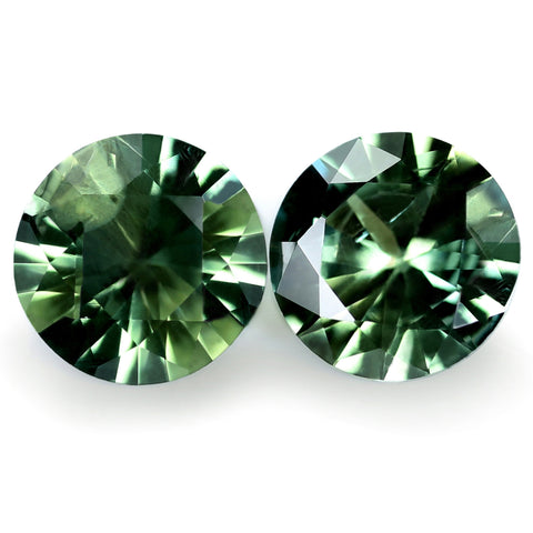 0.90ct Certified Natural Teal Sapphire Matching Pair