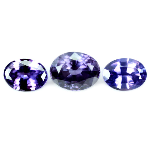 2.54ct Certified Natural Lavender Sapphire Matching Set