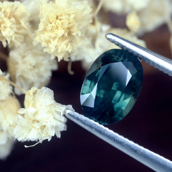 1.31ct Certified Natural Teal Sapphire