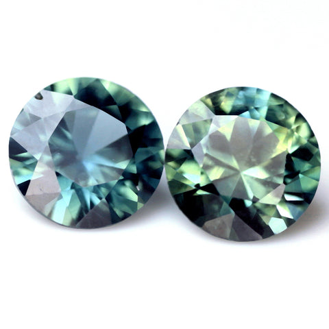 0.47ct Certified Natural Teal Sapphire Matching Pair