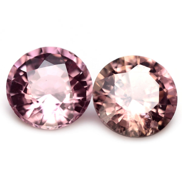 0.60ct Certified Natural Peach Sapphire Matching Pair