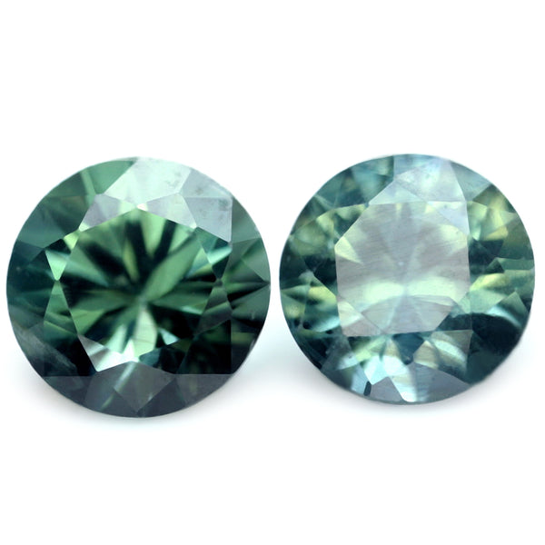 0.59ct Certified Natural Teal Sapphire Matching Pair