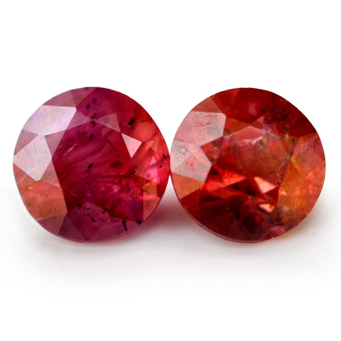 1.03ct Certified Natural Red Ruby Matching Pair