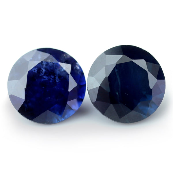 0.81ct Certified Natural Blue Sapphire Matching Pair