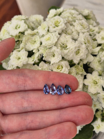 4.08ct Certified Natural Teal Sapphire Set