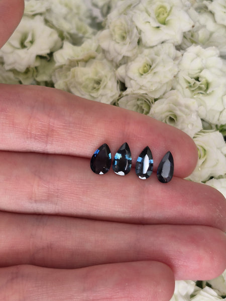 3.85ct Certified Natural Teal Sapphire Set