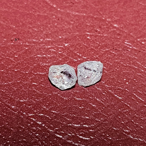 1.24ct Certified Natural White Sapphire Pair