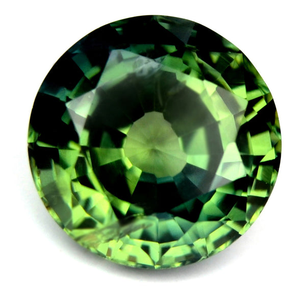 Certified Natural 1.52ct Green Sapphire 6.6mm Round - sapphirebazaar - 1