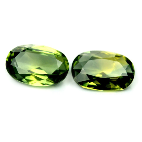 1.12ct Certified Natural Green Sapphire Pair - sapphirebazaar - 1