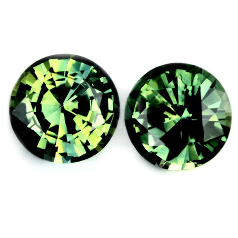 4.66 mm Certified Natural Green Sapphire Pair - sapphirebazaar - 1