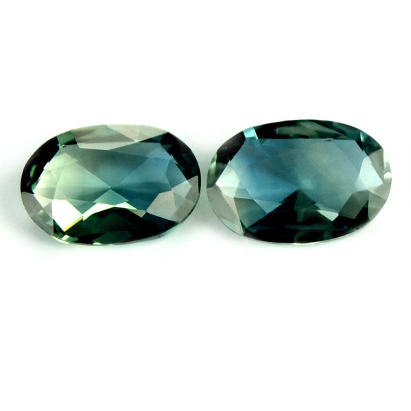 Certified 0.96ct Natural Matching Teal Rose Cut Sapphires - sapphirebazaar - 1