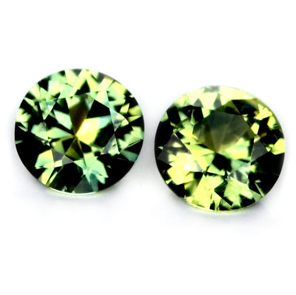 4.71 mm Certified Natural Green Sapphire Pair - sapphirebazaar - 1