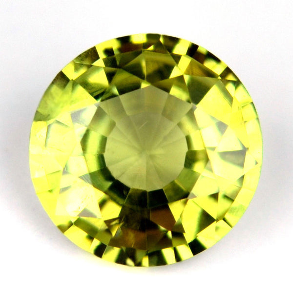 Certified 5.27mm Round Natural Sapphire Greenish Yellow 0.63ct Eye Clean Madagascar Gem - sapphirebazaar - 1