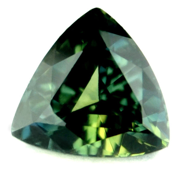 Certified Natural 0.93ct Green Sapphire Trillion Shape - sapphirebazaar - 1