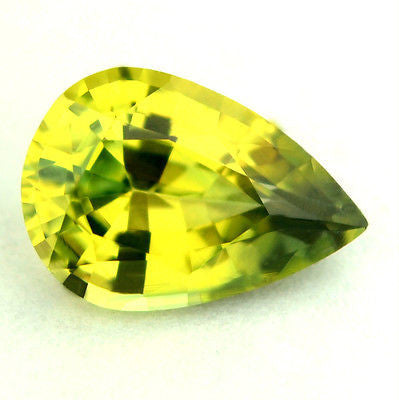 Certified Natural Sapphire Greenish Yellow 0.85ct Pear Shape vvs Clarity Madagascar Gem - sapphirebazaar - 1