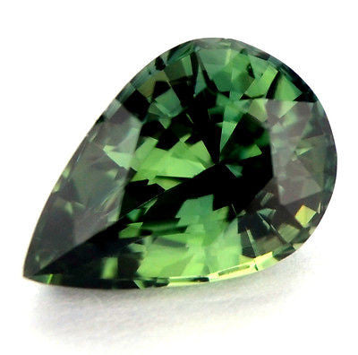 Certified Natural 0.88ct Green Sapphire Pear Shape vvs Clarity Madagascar Gem - sapphirebazaar - 1