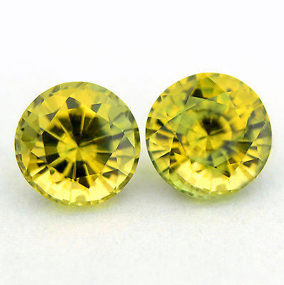 4.88 mm Certified Natural Bicolor Sapphires Pair - sapphirebazaar - 1