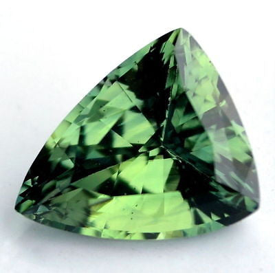 Certified Natural Unheated 0.98ct Green Trillion Shape Untreated Sapphire Flawless IF Clarity Madagascar Gemstone - sapphirebazaar - 1