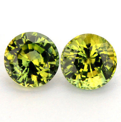 4.55 mm Certified Natural Yellow Sapphire Pair - sapphirebazaar - 1