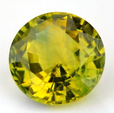 Certified Natural Unheated Yellow Untreated Sapphire 0.66ct Round 5.2mm Madagascar Gem - sapphirebazaar - 1