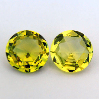 Certified 4.27mm Round Natural Yellow Sapphire 0.62ct Vvs Clarity Matching Rose Cut Pair Madgascar Gem - sapphirebazaar - 1