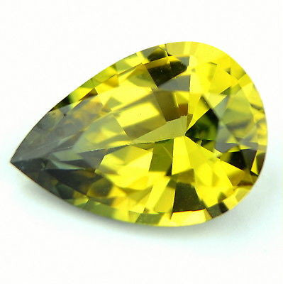Certified Natural Unheated One ct Pear Greenish Yellow Sapphire Flawless IF Clarity Madagascar Gem - sapphirebazaar - 1