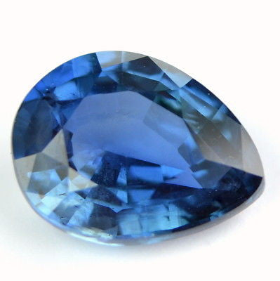 Certified Natural One ct Blue Sapphire Pear Shape Eye Clean Madagascar Gemstone - sapphirebazaar - 1