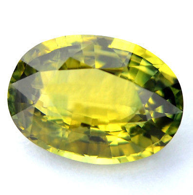 1.36ct Certified Natural Greenish Yellow Sapphire Oval Shape vs Clarity Madagascar Gem - sapphirebazaar - 1