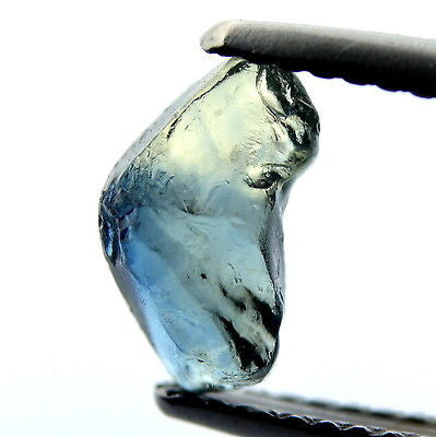 Certified Natural Unheated 1.58ct Facet Quality Rough Sapphire BiColor Blue White Madagascar Gemstone - sapphirebazaar - 1