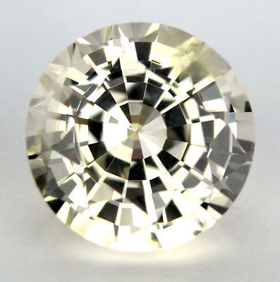 1.63ct Certified Natural Ceylon Sapphire 6.7mm Round White Color Vs Clarity Sri Lanka Gemstone - sapphirebazaar - 1