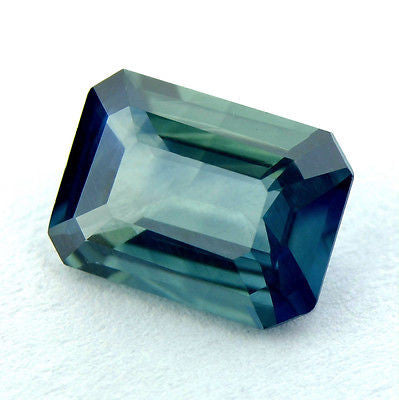 Certified Natural Sapphire Blue 0.98ct Emerald Cut Vvs Clarity Madagascar Gem - sapphirebazaar - 1