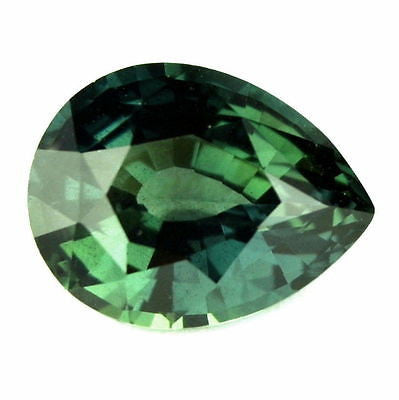Certified 1.28ct Natural Unheated Untreated Bluish Green Sapphire Pear vvs Clarity Madagascar - sapphirebazaar - 1