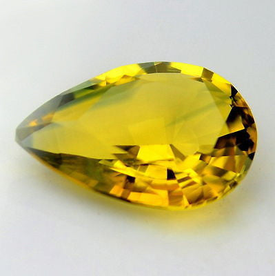 Certified 7x5mm natural unheated untreated yellow Sapphire pear shape Madagascar gemstone - sapphirebazaar - 1
