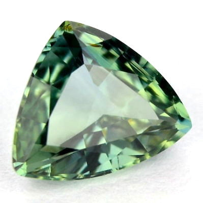 Certified 1.14ct Natural Unheated Untreated Green Sapphire Trillion Shape Vvs Clarity Madagascar Gem - sapphirebazaar - 1