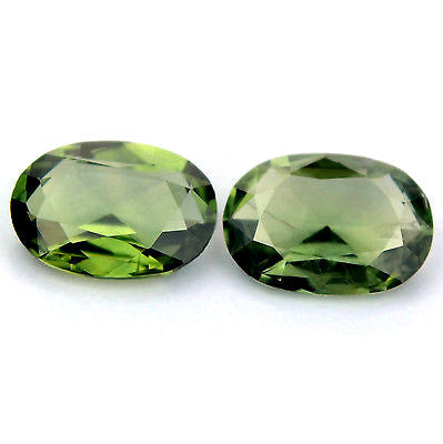 0.94ct Certified Natural Green Sapphire Pair - sapphirebazaar - 1