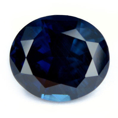 3.95 ct Certified Natural Dark Blue Sapphire Vvs Clarity Oval Shape  Madagascar Gem - sapphirebazaar - 1