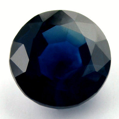 Certified Natural 6.16mm Dark Blue Sapphire 1.06ct Round Eye Clean Madagascar Gem - sapphirebazaar - 1