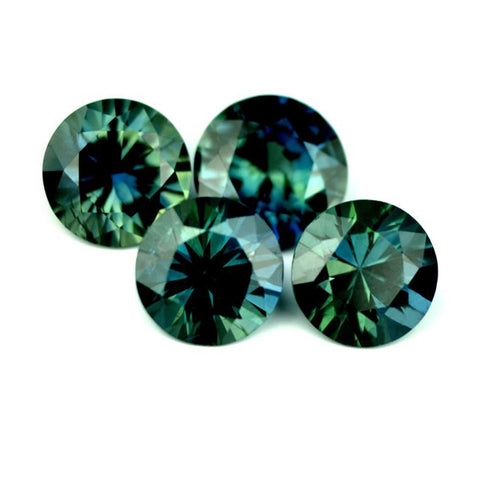2.45 ct Certified Natural Teal Sapphire Set
