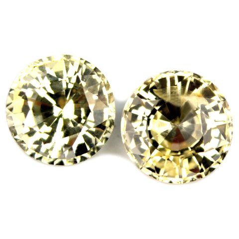 0.67 ct Certified Natural White Sapphire Matching Pair